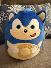 NEW Squishmallows 8 Inch Sonic the Hedgehog Holding Gold Ring Blue SEGA SQUAD