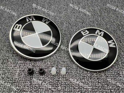 BMW Black White Roundel Replacement 82mm 74mm Emblem Badge with Grommets