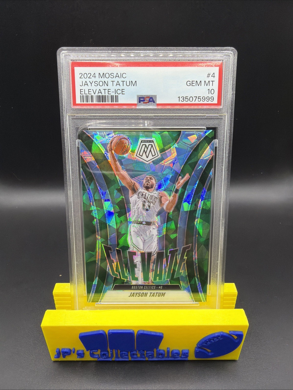 2024 Panini Mosaic Jayson Tatum #4 Elevate Ice /125 PSA 10 POP 2