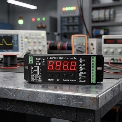 Kompakt 145x51x25mm für DMX Decoder 4CH 5A für platzsparende Installationen