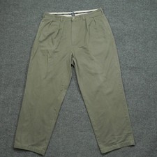 Vintage Ralph Lauren Pants Adult 38x30 Brown Grey Chino Pleated Cotton 90s