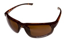 Timberland Dark Havana Mens Plastic Rectangle Sunglass, Brown Lens TB7219. 52E
