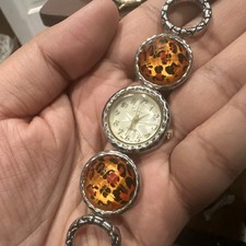 Working Geneva Platinum 25mm Bracelet woman watch Orange Designer Band Fits 7in
