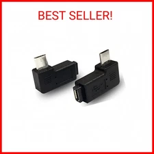 1 Pair Right Left 90 Degree Angle Micro USB Male to Micro USB Female Adapter