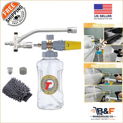 #ad Versatile Foam Cannon for Pressure Washers 1.5L with M22 14 and 1 4” Connectors $64.34