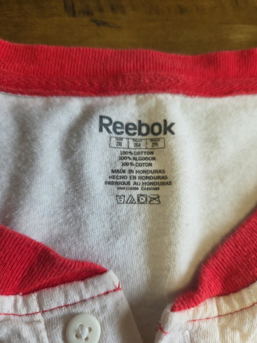 2010 Texas Rangers World Series Reebok Raglan Shirt Henley Men’s 2XL MLb image 5