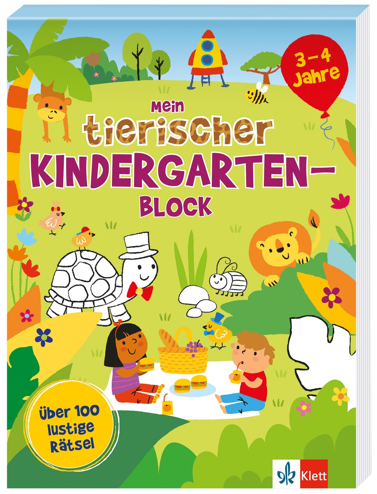 Mein tierischer Kindergarten-Block: Über 100 lustige Rätsel für 3-4  (Tascabile)