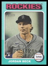 Jordan Beck Rookie 2024 Topps Heritage Aqua Border Colorado Rockies #717