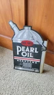 VINTAGE Old Pearl Oil Kerosene  Standard Oil CALIFORNIA Flange Sign 1947