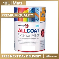 Zinsser Allcoat Exterior Self-Primer 8 Year WB Matt White 10L