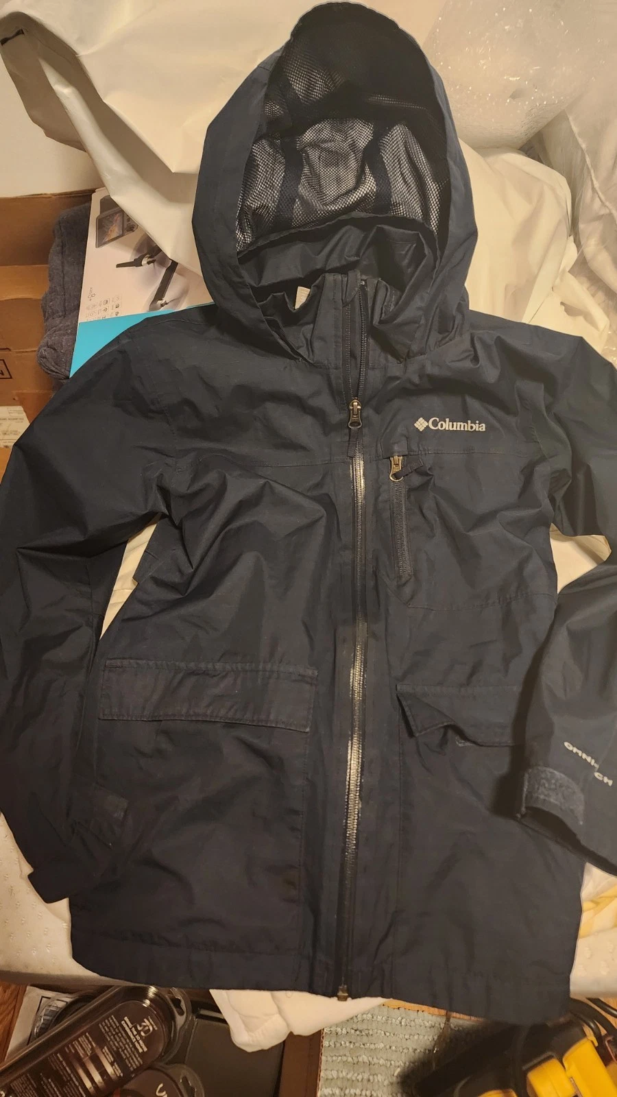 Columbia Jacket Youth M (10-12) Blue Full Zip Hood Omni-Heat