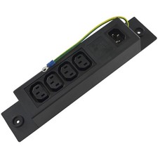 Server 10A 250V IEC Power Strip C14 Inlet To 4 Sheet F Outlets Grounded