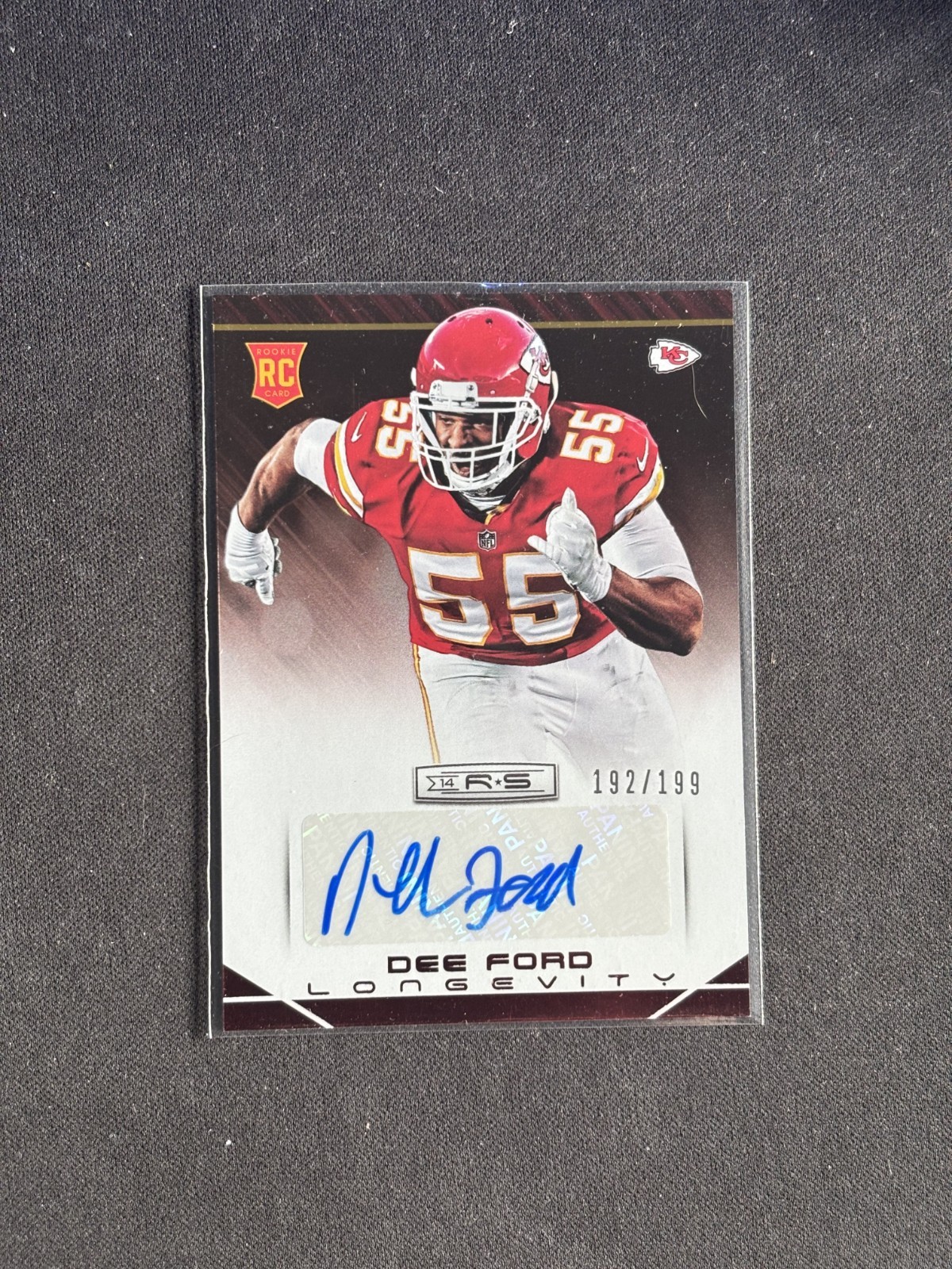 Dee Ford Panini Elite #129 Red Status Die-Cut Signature