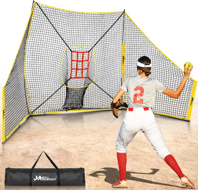 Heavy-Duty 12x7 FT Baseball & Softball Practice Net with Strike Zone Target