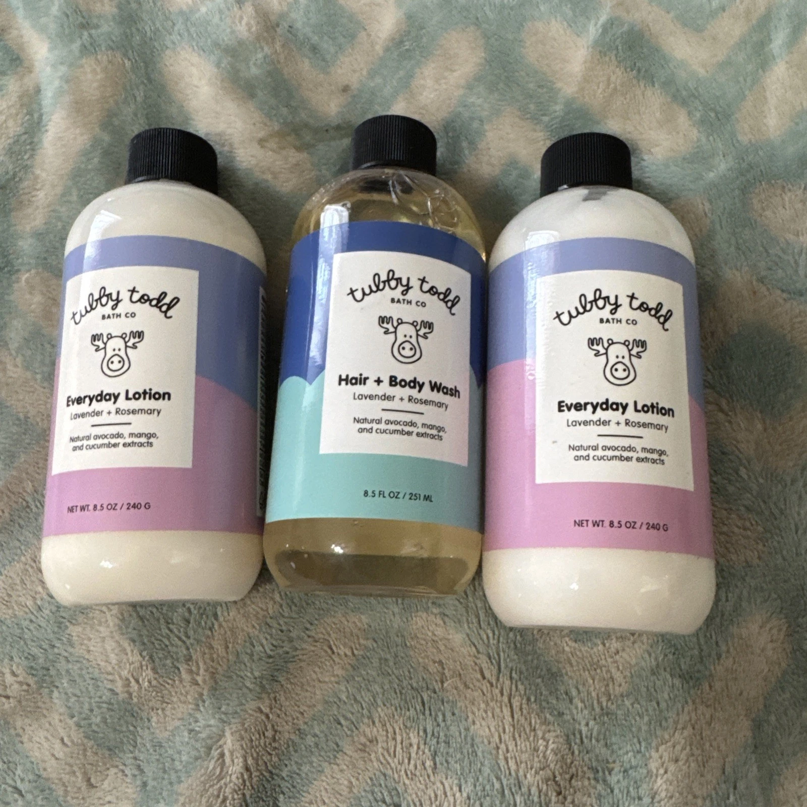 TUBBY TODD 2xxEveryday Lotion & Hair + Body Wash (Lavender + Rosemary) 8.5 Oz