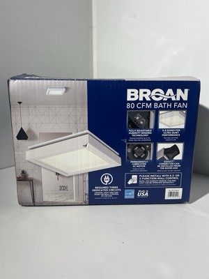 BROAN CST80SLW 80 CFM Humidity Sensing Ventilation Fan NEW OPEN BOX