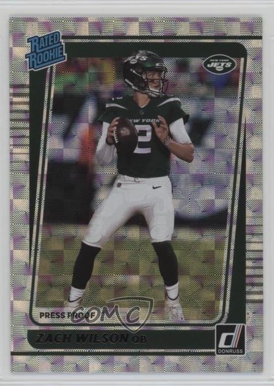 2021 Panini Donruss Rated Rookie Press Proof Hyper Zach Wilson #252 01qx