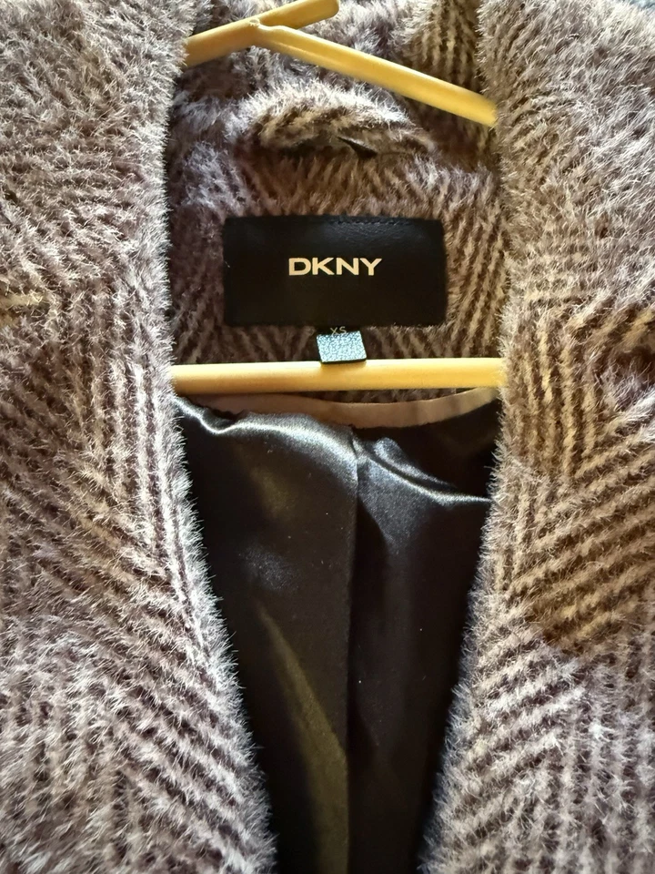 Abrigo DKNY Mujer Espiga Tacto Suave Caminante Guisante Granate Ciruela Blanco Mediano Foto 2 de 2