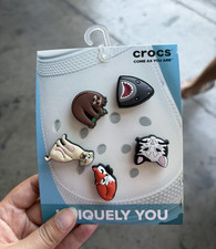 Crocs Jibbitz 5-Pack Animal Lover Shoe Charm Set Sloth Shark Cat Dog Fox