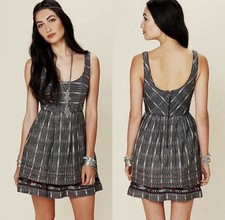 Free People Dress Womens 0 New Romantics BOHO Dual-layer Pockets Cinched-Waist