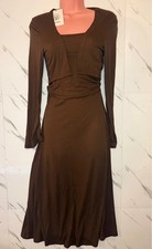 Cider Brown Ribbed Midi Cami Dress & Matching Bolero Shrug Set Size S New