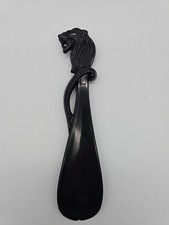 Vintage Black Lion Head Plastic 7 1/2" Shoe Horn
