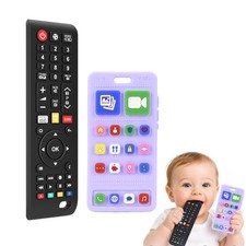 Telefon Fernbedienung Beißspielzeug für Baby 3 6 12 18 Monate, Babys Silikon Beißspielzeug...