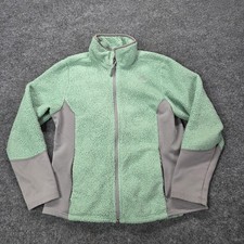 The North Face Jacket Girls 18 Green Sherpa Fleece Full Zip Winter Warm Coat