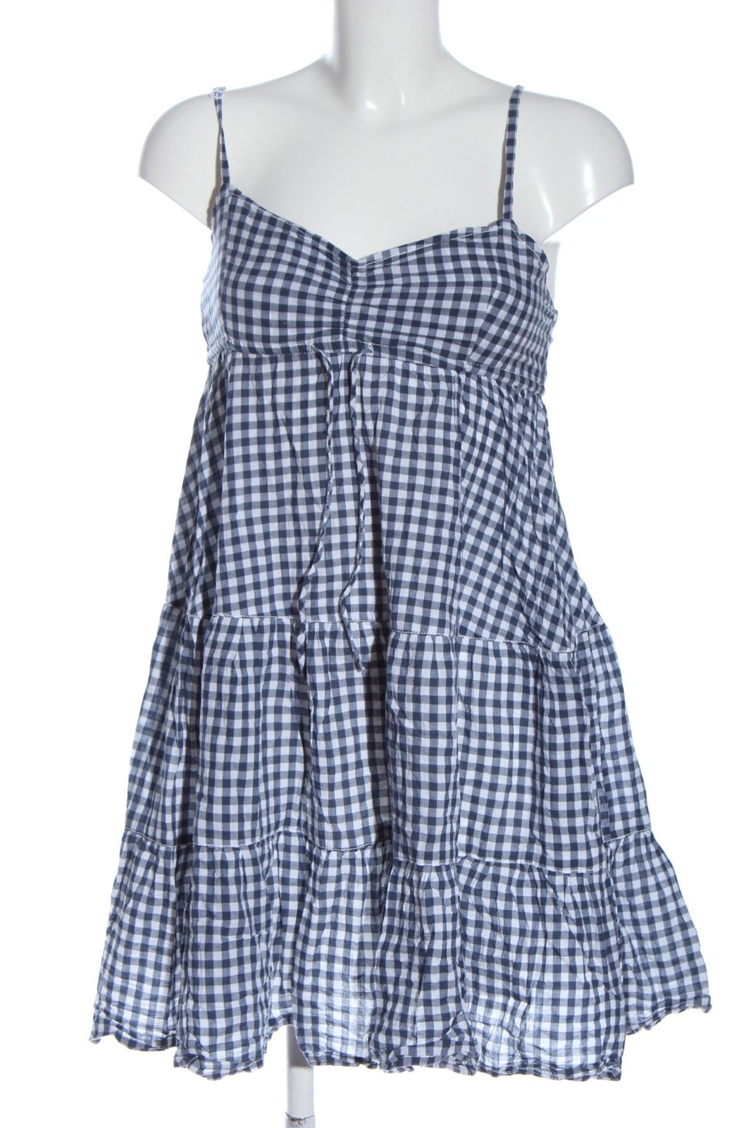 H&M L.O.G.G. Minikleid Damen Kleid Gr. DE 38 blau-weiß Casual-Look