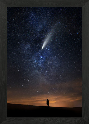 Nachtkomet gerahmtes Wandbild Poster Leinwanddruck Bild