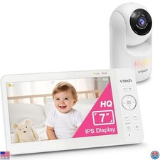 Baby Monitor 7" IPS Screen, Pan Tilt Zoom, No WiFi, 2-Way Talk, Lullabies