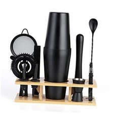 11Pcs-Cocktail Shaker Set Stainless Steel Bartending Kit Boston-Matte Black