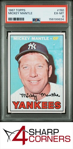 1967 TOPPS #150 MICKEY MANTLE YANKEES HOF PSA 6