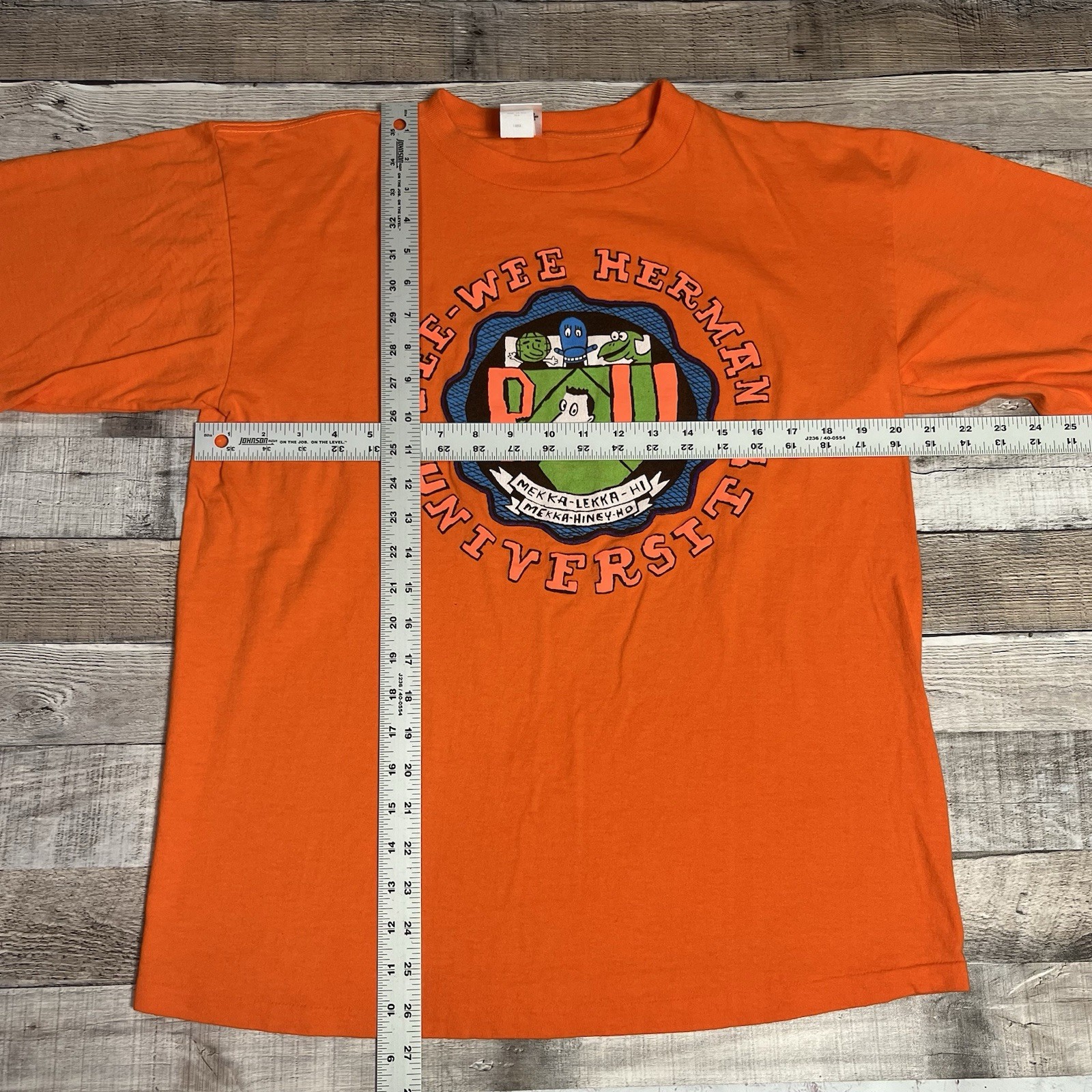 Peewee Herman Shirt Size Large Orange Vintage 90s… - image 6