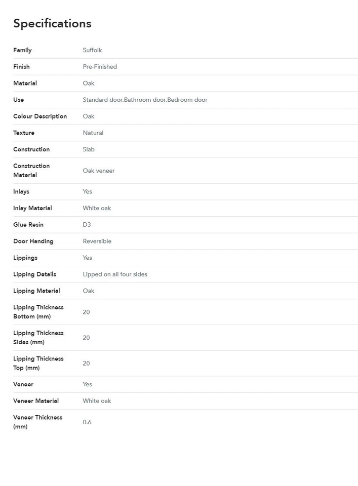 Internal Door Oak Pre-Finished Suffolk Original 1981 x 838 x 35mm (33") - Image 3 of 4