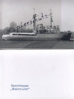 A 1454 Schlepper BALTRUM Bundesmarine Foto mit Schiffstempel
