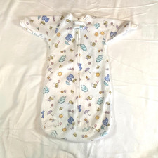 Vtg Y2K Carter White Zip Fleece Baby Sleeper Sack Elephant One Size Up To 21 lbs