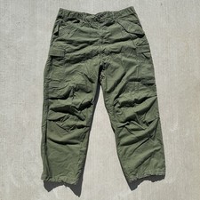 1970s Vintage US Army Trousers OG-107 Olive Green By Winfield Mfg. Inc Size L