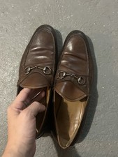 Gucci Men's Jordaan Bit Loafers Brown Size 9