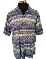 Campia Moda Shirt Men's Size Large Button Front Hawaiian Tropical Island Casual