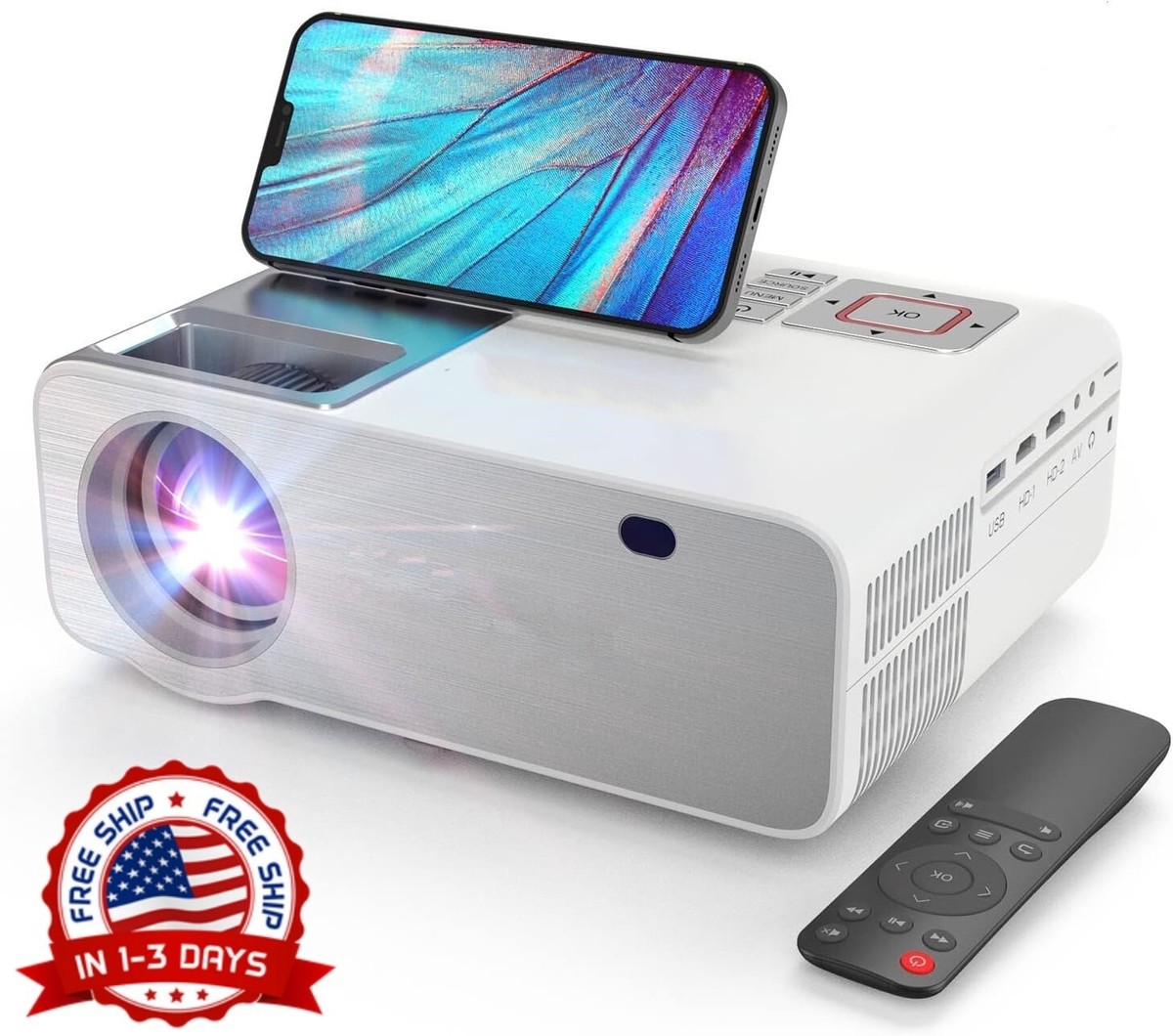 Proyector De Cine En Casa De Peliculas Video Para TV Stick, Phone, HDMI,  USB, TF