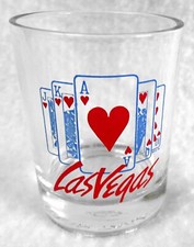 Shot Glass LAS VEGAS Shooter Ace of Hearts 2-1/2" Jigger