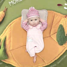 18" Handmade Silicone Dolls Lifelike Reborn Baby Girl Doll Soft Body Xmas Gifts