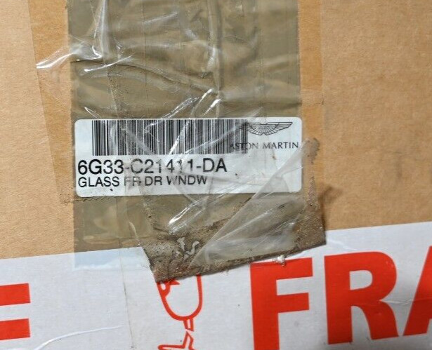 Genuine OEM Aston Martin Vantage GLASS FR DR Window P/N 6G33-C21411-DA