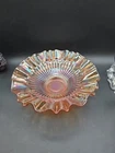 Vintage Fenton Carnival Glass Marigold Stippled Rays 3 in 1 Ruffled Bowl 8 3/4"