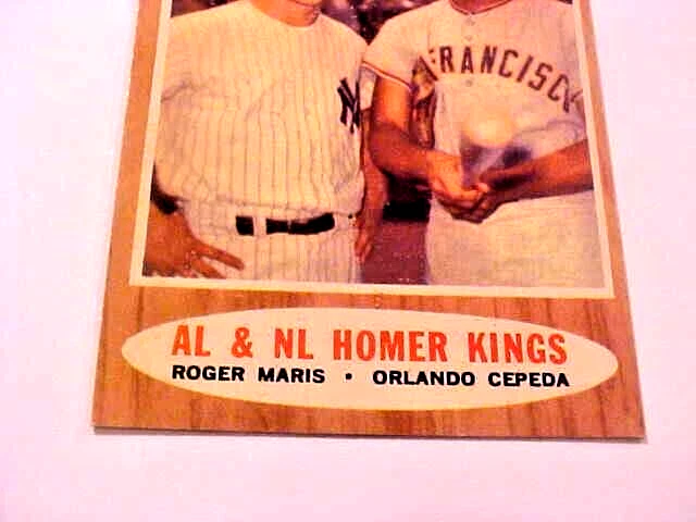 TOPPS 1962 Baseball Card #401 AL & NL Homer Kings   Roger Maris Cepeda SC55 - Image 3 of 4