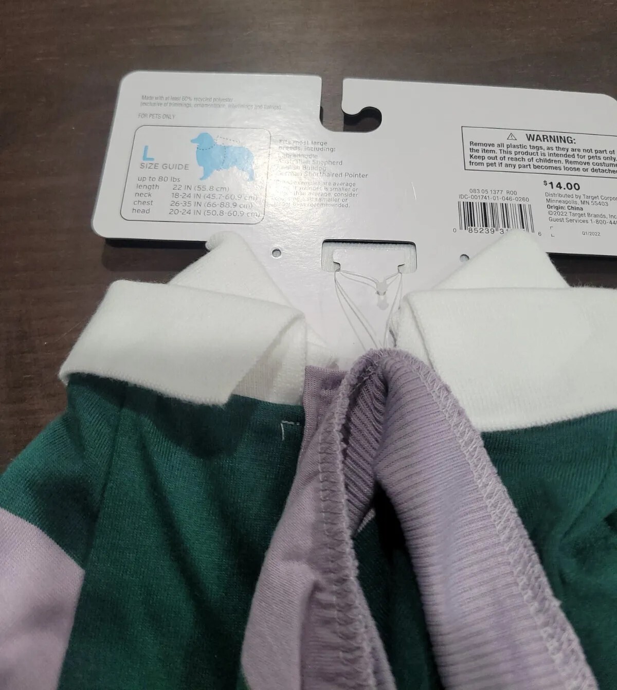 Boots And Barkley, Pet Dog Rugby Shirt, Purple, Green, size L eBay