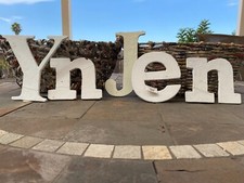 Pottery Barn Teen Vintage White Wall Hanging Distressed Monogram Alphabet Letter