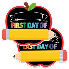 First and Last Day of School Chalkboard 9.5"x11.8" Double Sided Pencil Back t...
