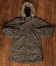 Nike Vntg 2006 Y2K Wmns Small Logo Embroired Swoosh Grey Parka Light Jacket S sz